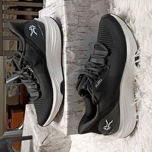 KURU Cloud Atom 2 Men's Black & White Athletic Walking Shoes Plantar Fascitis